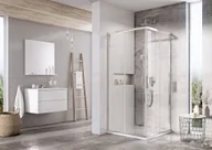 Ścianki i drzwi prysznicowe - Ravak X1LM40C00Z1 Kabiny prysznicowe BLSRV2-80 SLIM bright alu Transparent - miniaturka - grafika 1
