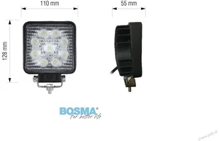 Micros Bosma BOSMA 6100 ROBOCZA 9xLED 12/24V 27W 1600 Lm KWADRATOWA ROZPRASZAJĄCA 1 szt) 6100 - Oświetlenie warsztatowe - miniaturka - grafika 7