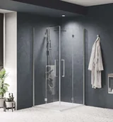 Ścianki i drzwi prysznicowe - Novellini Young 2GS Drzwi składane 77-79x200 cm prawe profile biały mat szkło przezroczyste Y22GS77LD-1U - miniaturka - grafika 1