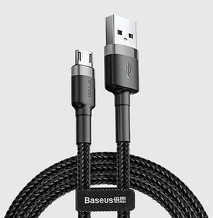 Baseus Kabel cafule CAMKLF-BG1 USB M Micro USB M 1m Szaro-czarny - Kable USB - miniaturka - grafika 2