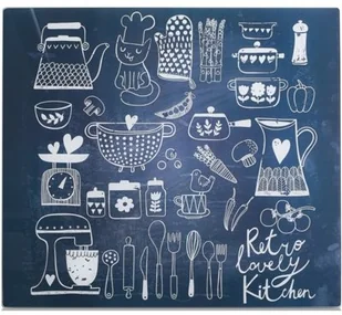 Zeller Szklana płyta ochronna LOVELY KITCHEN na kuchenkę duża B01F24KJAE - Pozostałe akcesoria kuchenne - miniaturka - grafika 2
