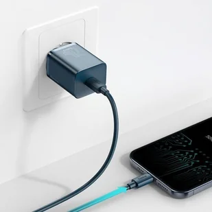 Baseus Super Si | Ładowarka sieciowa USB-C + kabel 1m USB-C - Lightning do iPhone Power Delivery 20W TZCCSUP-B03 - Ładowarki do telefonów - miniaturka - grafika 2