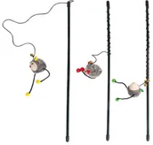 Zabawki dla kotów - Karlie flamingo Wędka z szarą myszką FLAMINGO - miniaturka - grafika 1