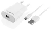 Ładowarki do telefonów - goGEN Ładowarka sieciowa ACH 103 MC,1x USB 1A + microUSB kabel 1m ACH103MCW) Biała - miniaturka - grafika 1