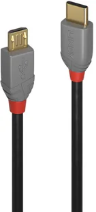 Lindy Kabel USB 36892 Kabel USB 2.0 typ C Micro B Anthra Line 2m 36892 - Kable komputerowe i do monitorów - miniaturka - grafika 2