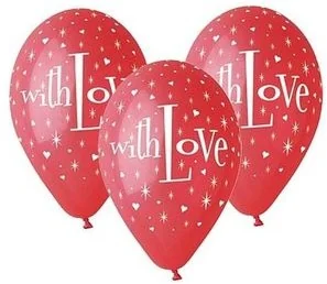 Godan Balony Premium "With Love", 12" / 5 szt. AA255GOD - Kinder party - miniaturka - grafika 2