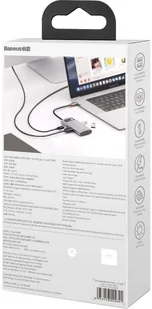 Baseus Hub 4w1 Metal Gleam Series USB-C do USB 3.0 + USB 2.0 + HDMI + USB-C PD 10088X23 - Adaptery i przejściówki - miniaturka - grafika 7