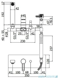 Paffoni Bateria Ringo-West wannowa chrom RIN001CR | - Baterie umywalkowe - miniaturka - grafika 2