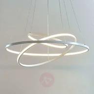 Lampy sufitowe - Lampenwelt com Lampa wisząca LED Ezana, trzy pierścienie, biała - miniaturka - grafika 1