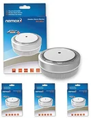 Czujniki czadu, dymu, gazu - Nemaxx czujnik dymu M1-Mini na baterie litowe typu DC3V, wg norm DIN EN14604, srebrny, biały, złoty - miniaturka - grafika 1