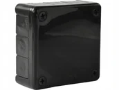 Puszki elektryczne i akcesoria - Puszka natynkowa hermetyczna czarna 98x98x42 IP55 - miniaturka - grafika 1