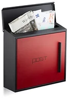 Skrzynki na listy - Relaxdays skrzynka na listy, nowoczesna, w dwóch kolorach, czerwony 10020771_261 - miniaturka - grafika 1