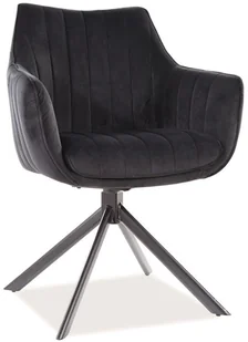 Krzesło obrotowe z podłokietnikami AZALIA VELVET czarny bluvel 19 - Krzesła Krzesło obrotowe z podłokietnikami AZALIA VELVET czarny bluvel 19 - Krzesła - miniaturka - grafika 2