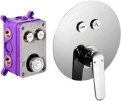 Baterie podtynkowe - CORSAN Prysznicowa bateria podtynkowa Box Bezier chromowana BM02CH - miniaturka - grafika 1