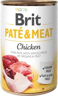 BRIT PATE & MEAT CHICKEN 400g - Mokra karma dla psów - miniaturka - grafika 3