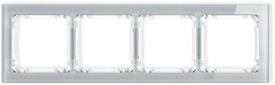 Karlik Ramka uniwersalna 4-krotna - efekt szkła (ramka: szara; spód: biały) DECO 15-0-DRS-4 - Klawisze i ramki - miniaturka - grafika 2