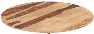 vidaXL Blat stołu, lite drewno sheesham, okrągły, 25-27 mm, 60 cm vidaXL - Blaty meblowe i parapety okienne - miniaturka - grafika 5