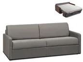 Sofy i kanapy - Vente-Unique 4-osobowa kanapa z ekspresowym mechanizmem rozkładania z tkaniny CALIFE - Kolor: jasnoszary - Wymiary miejsca do spania: 160 cm - Materac 14 cm - miniaturka - grafika 1