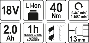 YATO YT-82780 - Wiertarko-wkrętarki akumulatorowe - miniaturka - grafika 7