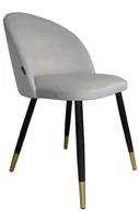 Krzesła - Atos Krzesło CLAUDINE 1 VELVET GOLD jasno szare nowoczesne COLINGOLD-MG39 - miniaturka - grafika 1