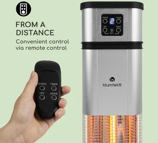 Blumfeldt Blumfeldt Heat Guru Plus grzejnik na podczerwień promiennik podczerwieni 2000 W 3 stopnie grzania pilot, srebrny HHG6-HeatGuruPlus-S - Ogrzewanie przenośne - miniaturka - grafika 8