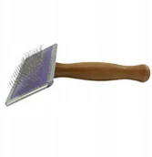 Szczotki i furminatory - Szczotka drewniana kot pies z wygiętymi końcówkami - miniaturka - grafika 1