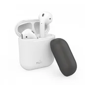 Akcesoria do MP3 - PURO ICON Case - Etui Apple AirPods 1 & 2 generacji z dodatkową osłonką (White + Dark Grey Cap) - miniaturka - grafika 1