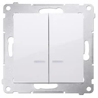 Wyłączniki światła i elektryczne - Kontakt Kontakt_Simon Łącznik świecznikowy z podświetleniem LED i do wersji IP44 (moduł) 16AX. 250V. zaciski śrubowe biały DW5ABL.01/11 - miniaturka - grafika 1