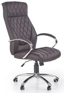 Fotele i krzesła biurowe - Halmar Fotel biurowy brązowy eco skóra HILTON na chromowanej podstawie - miniaturka - grafika 1