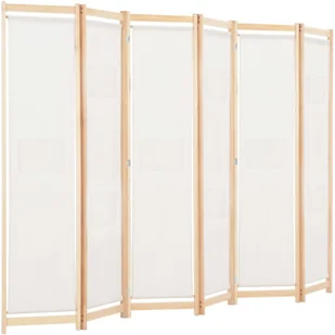 vidaXL Parawan 6-panelowy, kremowy, 240 x 170 x 4 cm, tkanina vidaXL - Parawany - miniaturka - grafika 3