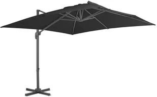 vidaXL Parasol wiszący z aluminiowym słupkiem 3x3 m czarny 47000 - Parasole ogrodowe - miniaturka - grafika 2