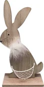 Ozdoby bożonarodzeniowe - NoName FIGURKA DREWNIANA ZAJĄC Z KOSZYCZKIEM 16X7X30 CM 1706001665 Alt - miniaturka - grafika 1