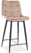 Taborety i hokery - Signal Półhoker welurowy CHIC H-2 VELVET Beżowy Czarny  CHICH2VCBE - miniaturka - grafika 1
