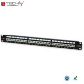 Kable miedziane - Techly Patch panel TechlyPro 24 STP Cat.6/6a czarny I-PP 24-RS-C6AT SPTCOKEP0030 - miniaturka - grafika 1