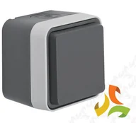 Gniazdka elektryczne - Hager BERKER W.1 Gniazdo 1 pojedyncze z uziemieniem z pokrywą IP55 szary 6768813515 6768813515/HAG - miniaturka - grafika 1