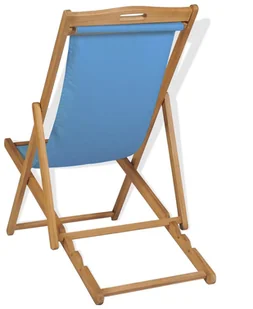 vidaXL Leżak, drewno tekowe, 56 x 105 96 cm, niebieski vidaXL - Meble turystyczne - miniaturka - grafika 6