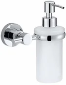 Mydelniczki i dozowniki mydła - tesa TESA dozownik mydła (chromowany, szkło satynowane butelka na ścianę (200ML Loxx, roztwór wielokrotnego napełniania) w zestawie, 170 MM X 127 MM X 107 MM) - miniaturka - grafika 1