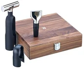 Pojemniki na przyprawy - WMF Baric Sommelier zestaw do wina, 3-częściowy w orzech włoski drewnianym pudełku, korkociąg, nóż do folii, korek do butelek, czarny 662856040 - miniaturka - grafika 1