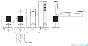Omnires Contour bateria wannowa 4-otworowa antracyt CT8032AT | - Baterie wannowe i prysznicowe - miniaturka - grafika 2