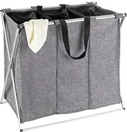Kosze na bieliznę - Wenko torba na pranie Trio szary melanż kosz na pranie pojemność 130 L, poliester,, 38 x 63 x 57 cm 62152100 - miniaturka - grafika 1