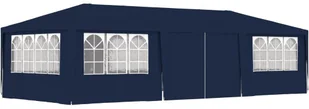 vidaXL Namiot imprezowy ze ściankami, 4x9 m, niebieski, 90 g/m - Pawilony ogrodowe - miniaturka - grafika 2