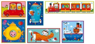 Janod Duże klocki Pojazdy 6 elementów Kubkid, - Klocki - miniaturka - grafika 7