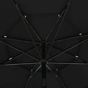 vidaXL 3-poziomowy parasol na aluminiowym słupku, czarny, 3,5 m vidaXL - Parasole ogrodowe - miniaturka - grafika 3