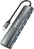 Kable USB - Dudao Dudao 8w1 wielofunkcyjny HUB USB Typ C - USB Typ C PD 60 W / HDMI 4K@60 Hz / czytnik kart SD micro SD / 4x USB 3.2 Gen 1 szary (A15 grey) A15 grey - miniaturka - grafika 1