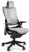 Fotele i krzesła biurowe - Unique Meble Fotel biurowy WAU 2 czarny/siatka - miniaturka - grafika 1