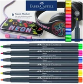 Zabawki kreatywne - Faber Castell Pisaki Kreatywne Neonowe Etui 6 sztuk - miniaturka - grafika 1