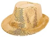 Rękodzieło - Folat 22530 Tribly Party kapelusz Deluxe z cekinami, dla dorosłych, uniseks, złoty, rozmiar uniwersalny 22530 - miniaturka - grafika 1