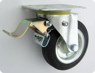 Zabi KOŁO METAL-GUMA 160MM OBUDOWA SKRĘTNA+HAMULEC 45H - Kółka i bloczki - miniaturka - grafika 2