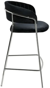 King Home Hoker barowy krzesło MARGO 65 czarny welur velvet , podstawa chromowana KH1201100129,74.SIL - Taborety i hokery - miniaturka - grafika 4