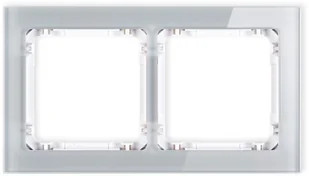 Karlik Ramka uniwersalna 2-krotna - efekt szkła (ramka: szara; spód: biały) DECO 15-0-DRS-2 - Klawisze i ramki - miniaturka - grafika 2